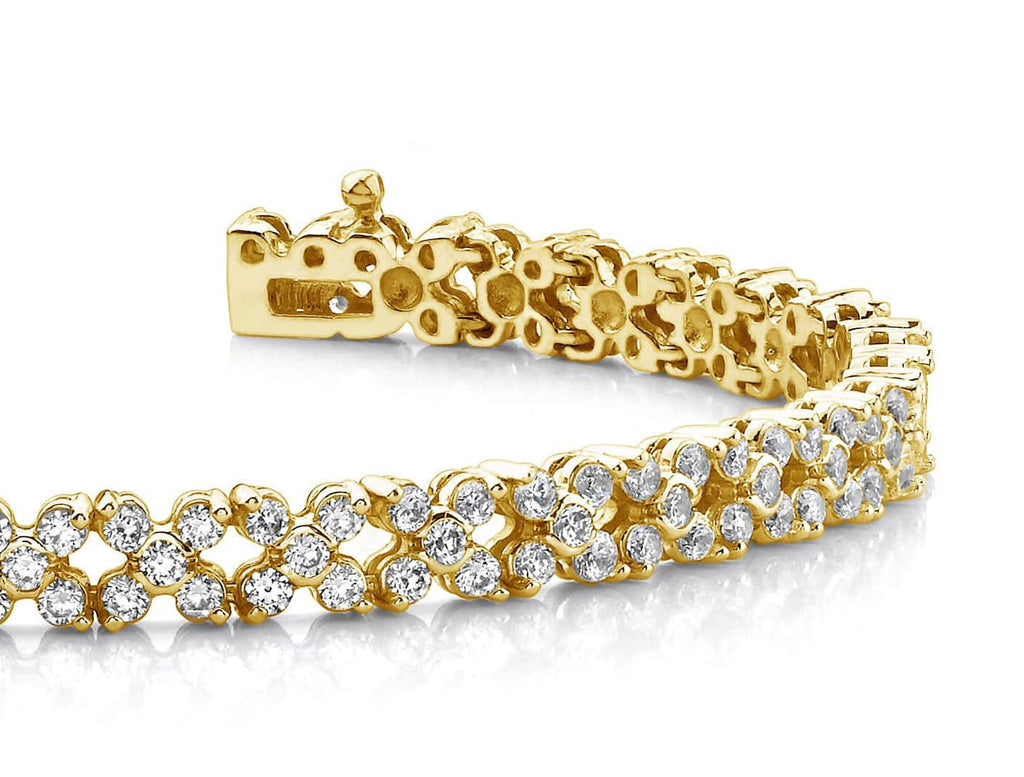 Diamond Round Flower Bracelet Lab - Grown Diamond with 6.00 ct.(finished) 2.25mm, 2.25mm - Luxury Time NYC