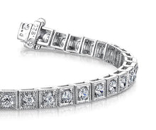 Load image into Gallery viewer, Diamond Square Link Diamond Bracelet with 0.80 ct.(finished) 1.5mm - Luxury Time NYC