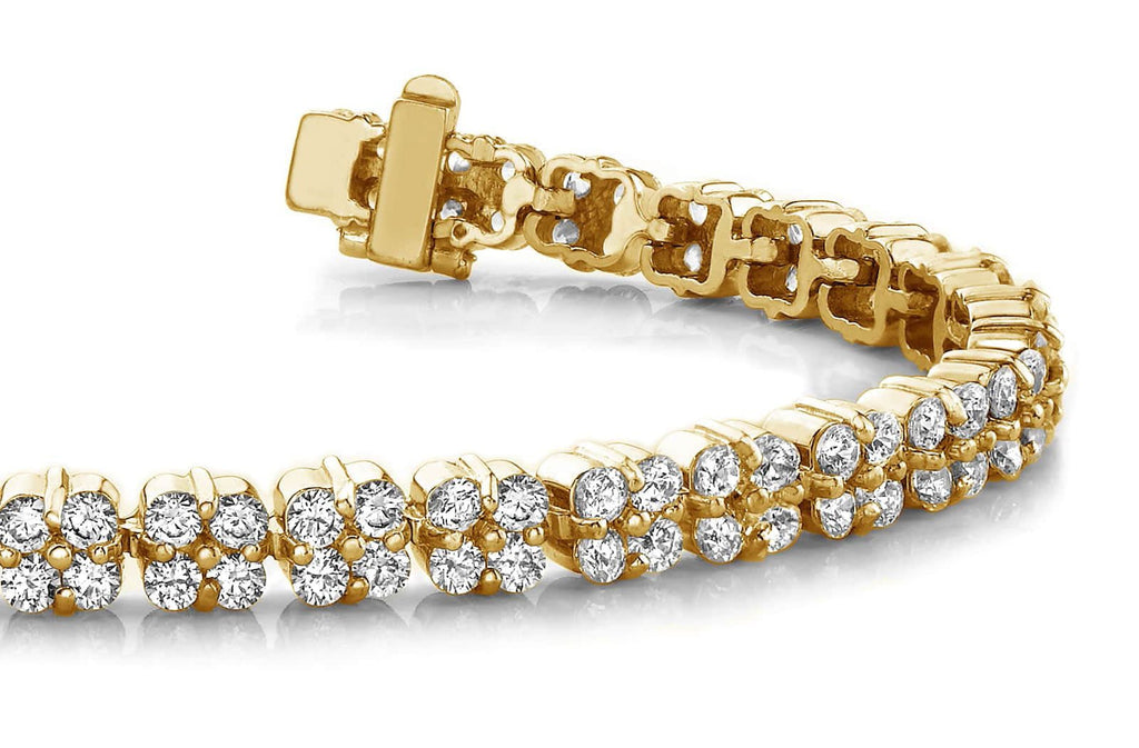 Diamond Squares Bracelet Lab - Grown Diamond with 3.96 ct.(finished) 1.75mm - Luxury Time NYC