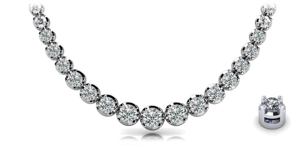 Diamond Strand Necklace In Diamond with 11.04 ct.(finished) - Luxury Time NYC