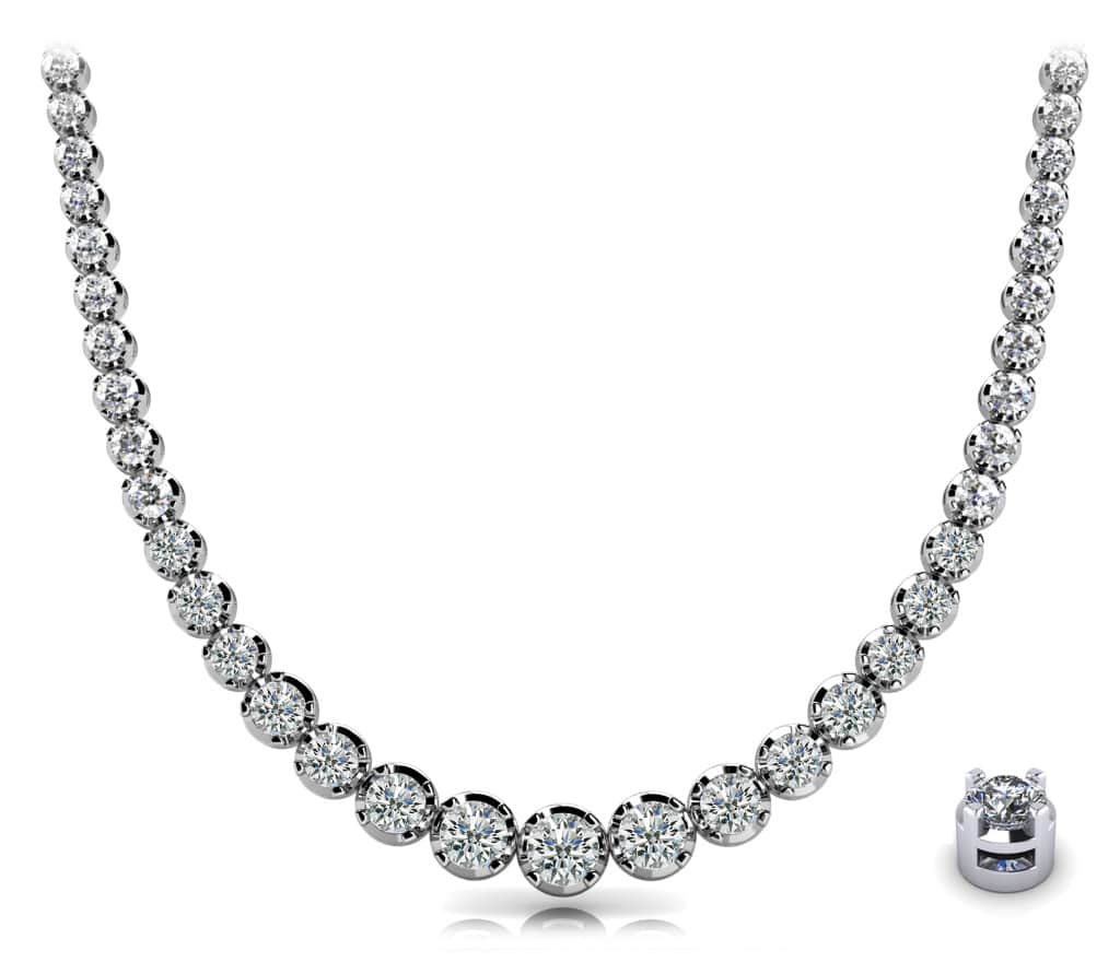 Diamond Strand Necklace In Lab - Grown Diamond with 5.03 ct.(finished) - Luxury Time NYC