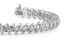 Load image into Gallery viewer, Diamond Swirl Link Diamond Tennis Bracelet with 0.44 ct.(finished) 1.0mm - Luxury Time NYC