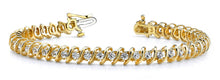 Load image into Gallery viewer, Diamond Swirl Link Diamond Tennis Bracelet with 0.99 ct.(finished) 1.4mm - Luxury Time NYC