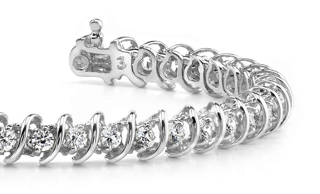 Diamond Swirl Link Diamond Tennis Bracelet with 1.50 ct.(finished) 1.8mm - Luxury Time NYC