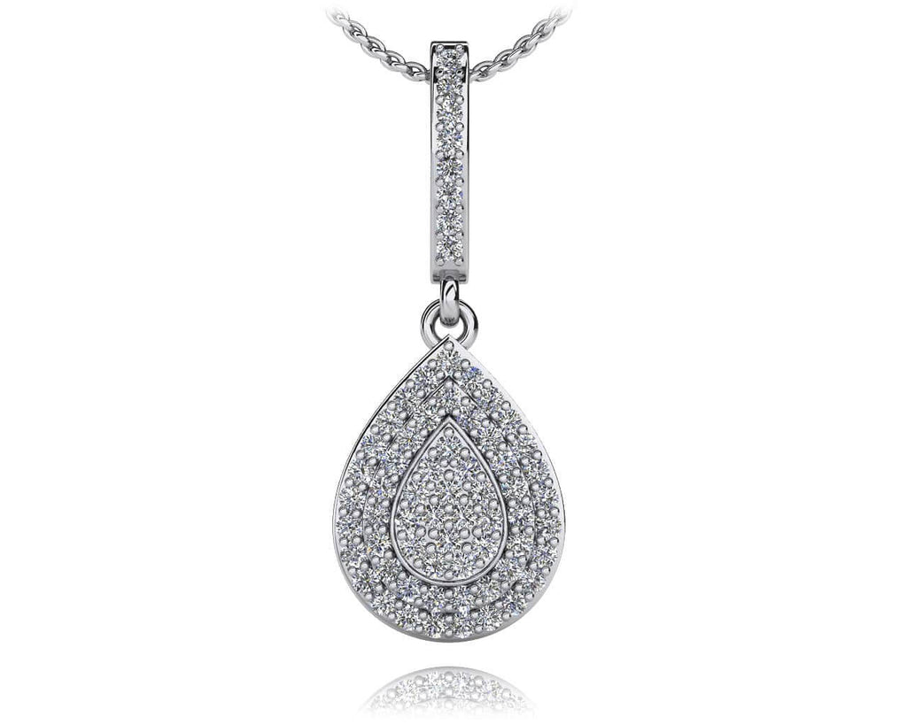 Diamond Teardrop Shaped Drop Diamond Pendant with 0.54 ct.(finished) 1.2mm - Luxury Time NYC