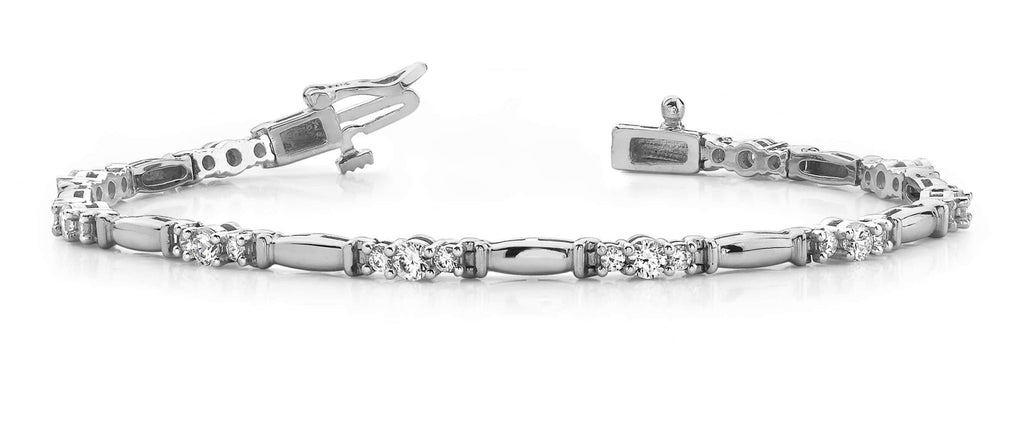 Diamond Triplet Diamond Bracelet with 1.50 ct.(finished) 1.9mm, 2.9mm - Luxury Time NYC