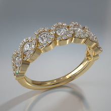 Load image into Gallery viewer, Diamond Wave Anniversary Diamond Ring with 1.07 ct.(finished) 1mm, 3mm - Luxury Time NYC