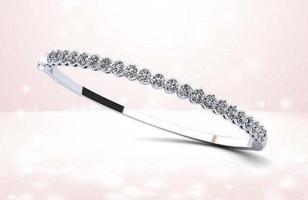 Divinely Dazzling Bangle Diamond Bracelet with 1.06 ct.(finished) 2mm - Luxury Time NYC