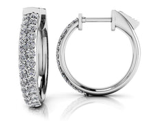 Load image into Gallery viewer, Dome Shaped Diamond Pave Hoop Earrings Extra Small Diamond with 0.40 ct.(finished) 1mm - Luxury Time NYC