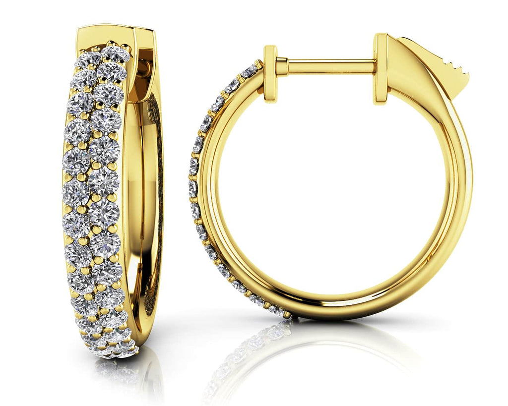 Dome Shaped Diamond Pave Hoop Earrings Extra Small Lab - Grown Diamond with 0.40 ct.(finished) 1mm - Luxury Time NYC