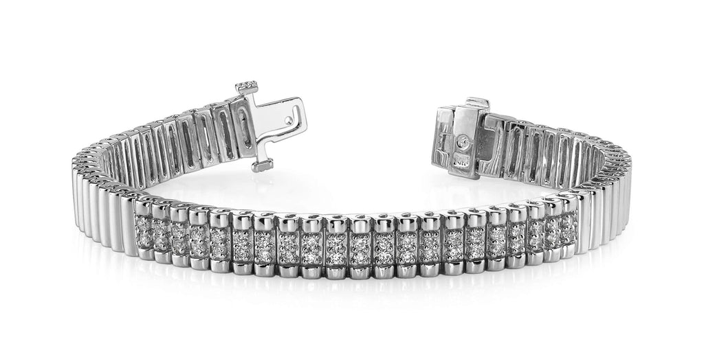 Double Center Strand Diamond Bracelet with 1.98 ct.(finished) 2.5mm - Luxury Time NYC