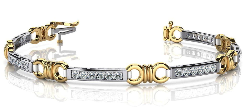 Double Circle Channel Lab - Grown Diamond Bracelet with 1.65 ct.(finished) 2.5mm - Luxury Time NYC