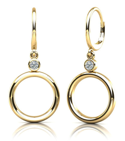 Double Circle Drop Diamond Hoop Earrings Lab - Grown Diamond with 0.50 ct.(finished) 4mm - Luxury Time NYC