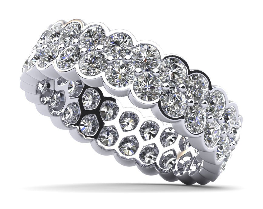 Double Diamond Eternity Diamond Ring with 2.26 ct.(finished) 2.3mm - Luxury Time NYC