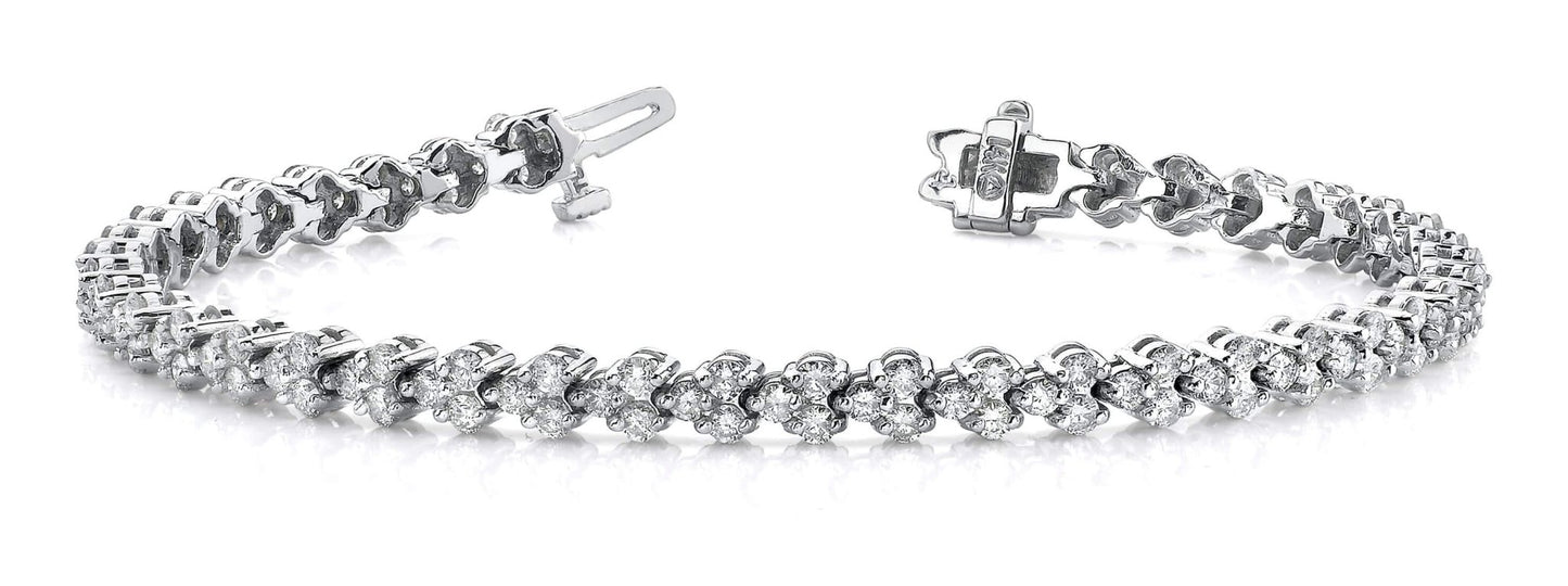 Double Diamond Stacked Diamond Bracelet with 2.07 ct.(finished) 1.4mm - Luxury Time NYC