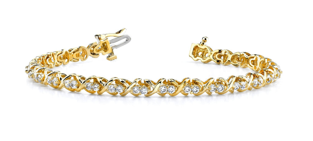 Double Diamond X Link Diamond Bracelet with 3.02 ct.(finished) 2.6mm - Luxury Time NYC