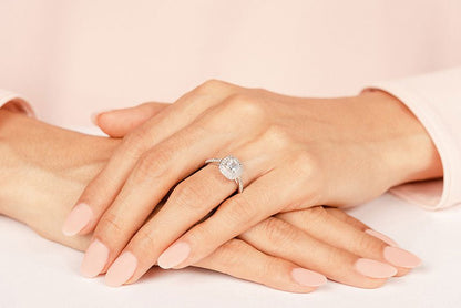 Double Halo Cushion Cut Diamond Engagement Ring with 2.10 ct. (1.50 ct. center diamond) - Luxury Time NYC
