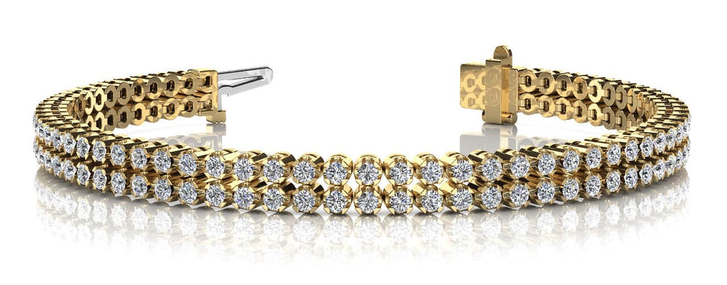 Double Row Diamond Bracelet with 4.16 ct.(finished) 2.0mm - Luxury Time NYC