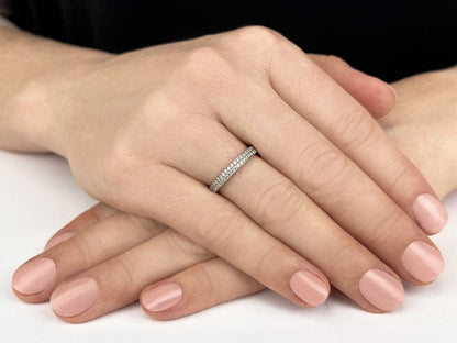 Double Row Diamond Eternity Wedding Band Diamond with 1.54 ct.(finished) 1.7mm - Luxury Time NYC