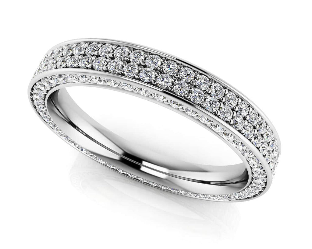 Double Row Prong Set Eternity Band Diamond with 1.09 ct.(finished) 1mm - Luxury Time NYC