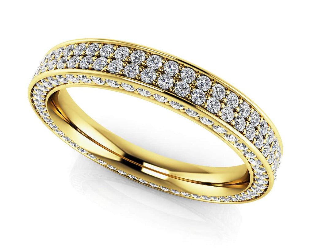 Double Row Prong Set Eternity Band Diamond with 1.44 ct.(finished) 1mm, 1.3mm - Luxury Time NYC