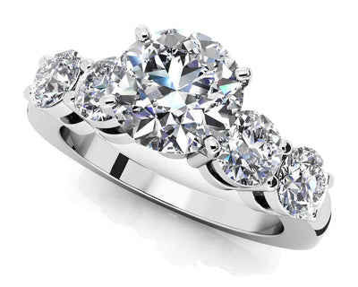 Double Side Stone Diamond Engagement Ring with 1.59 ct. (0.75 ct. center diamond) - Luxury Time NYC