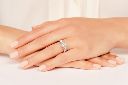 Double Side Stone Diamond Engagement Ring with 2.09 ct. (1.25 ct. center diamond) - Luxury Time NYC