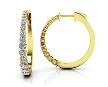 Load image into Gallery viewer, Effortless Tapered Diamond Hoop Earrings with 1.27 ct.(finished) - Luxury Time NYC