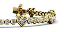 Load image into Gallery viewer, Eight of Hearts Diamond Tennis Diamond Bracelet with 2.11 ct.(finished) 2mm - Luxury Time NYC