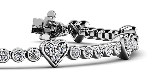 Eight of Hearts Diamond Tennis Diamond Bracelet with 2.11 ct.(finished) 2mm - Luxury Time NYC