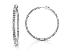 Load image into Gallery viewer, Elegant Curved Prong Hoop Earrings Extra Large Diamond with 4.79 ct.(finished) 2.3mm - Luxury Time NYC