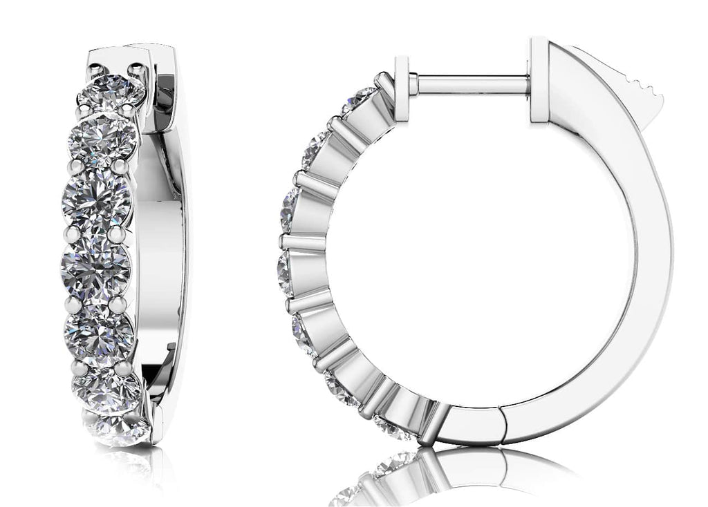 Elegant Diamond Hoop Earrings with 0.46 ct.(finished) 2mm - Luxury Time NYC