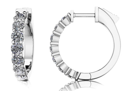 Elegant Diamond Hoop Earrings with 4.90 ct.(finished) 4.5mm - Luxury Time NYC