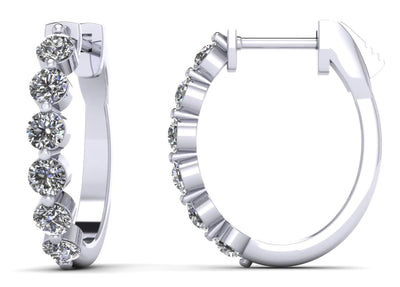 Elegant Oval Diamond Hoop Earrings with 0.46 ct.(finished) 2mm - Luxury Time NYC