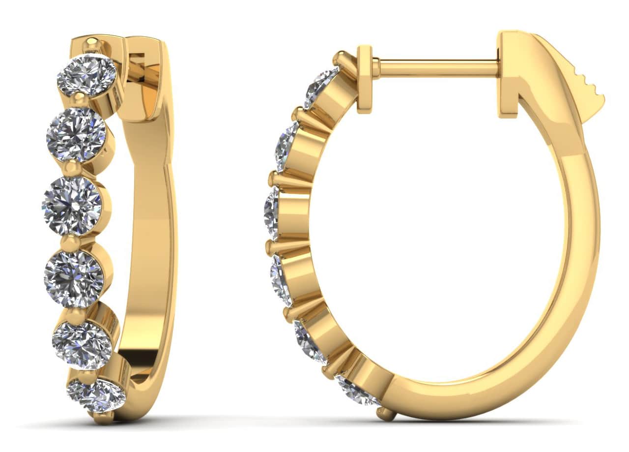 Elegant Oval Hoop Lab - Grown Diamond Earrings with 1.03 ct.(finished) 2.8mm - Luxury Time NYC