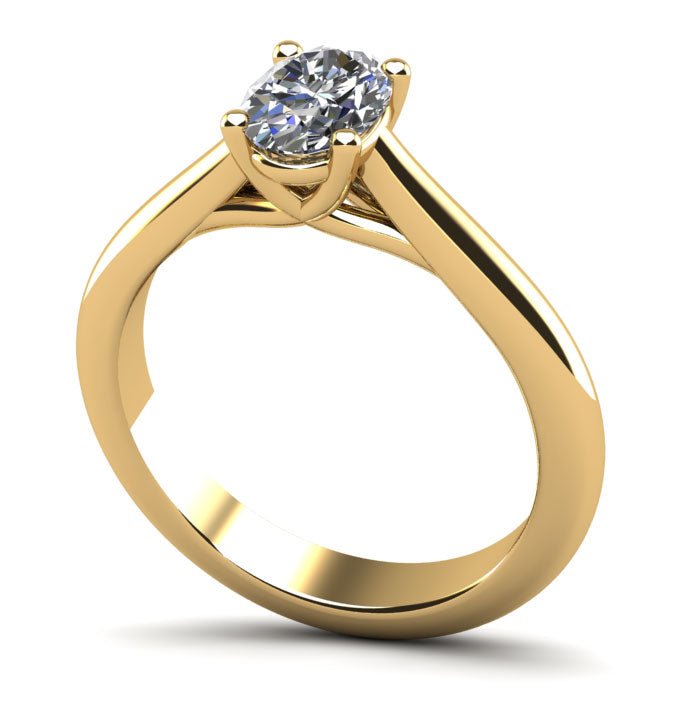 Elegant Oval Lab - Grown Diamond Solitaire Engagement Ring with 0.60 ct.(finished) 6x4mm - Luxury Time NYC