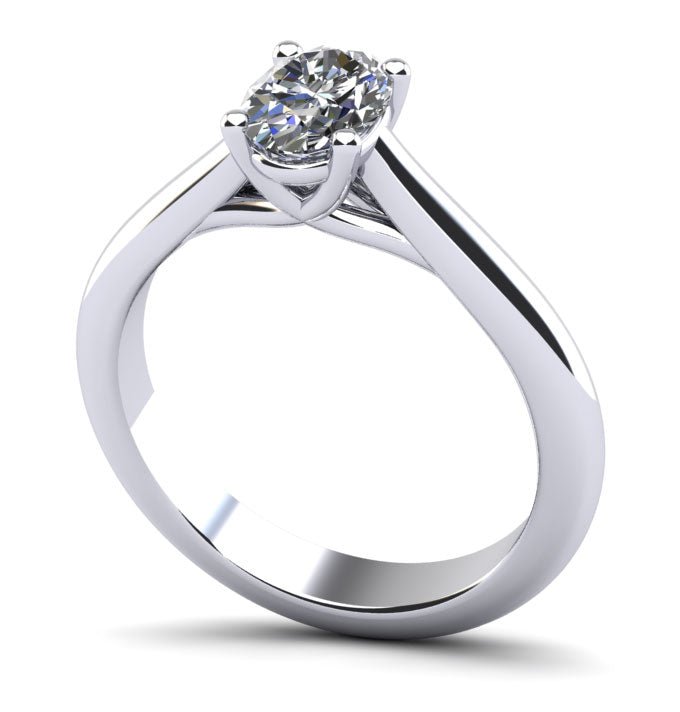 Elegant Oval Lab - Grown Diamond Solitaire Engagement Ring with 0.60 ct.(finished) 6x4mm - Luxury Time NYC