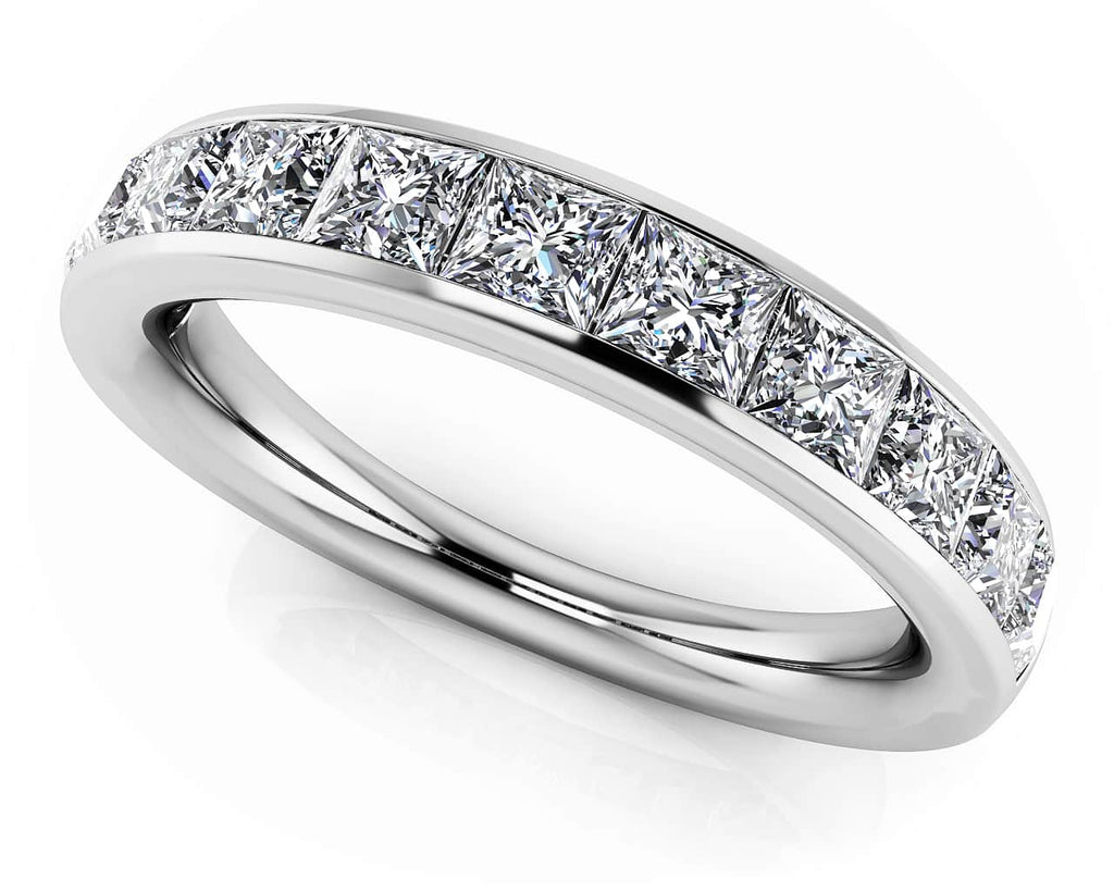 Elegant Princess Cut Anniversary Band Diamond with 0.75 ct.(finished) 2mm - Luxury Time NYC