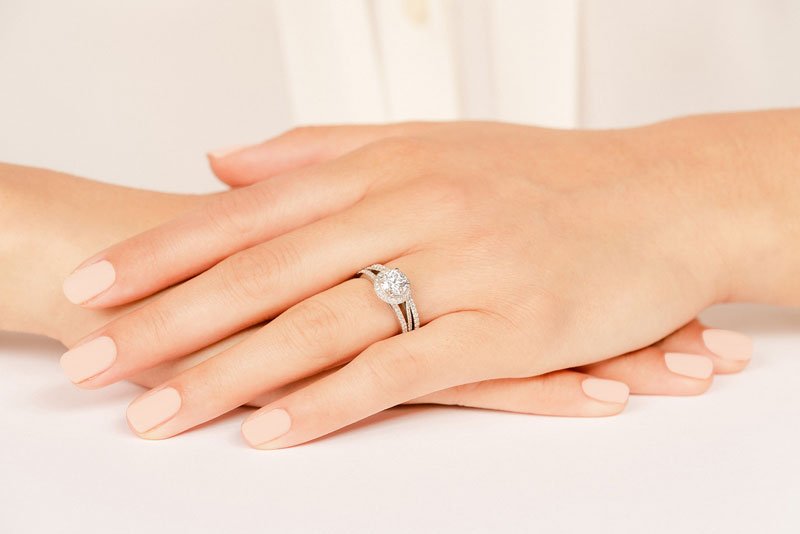 Elegant Split Shank Bridal Set Diamond with 1.66 ct. (1.00 ct. center diamond) - Luxury Time NYC