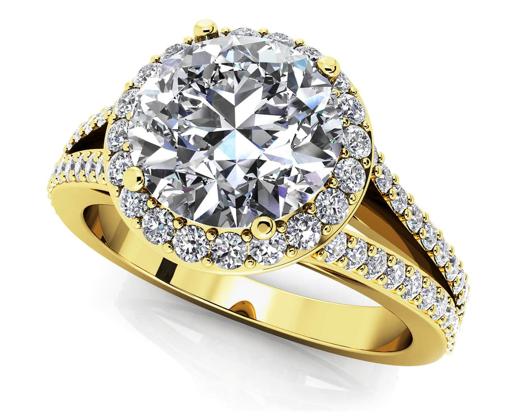 Elegant Split Shank Diamond Engagement Ring with 0.94 ct. (0.50 ct. center diamond) - Luxury Time NYC