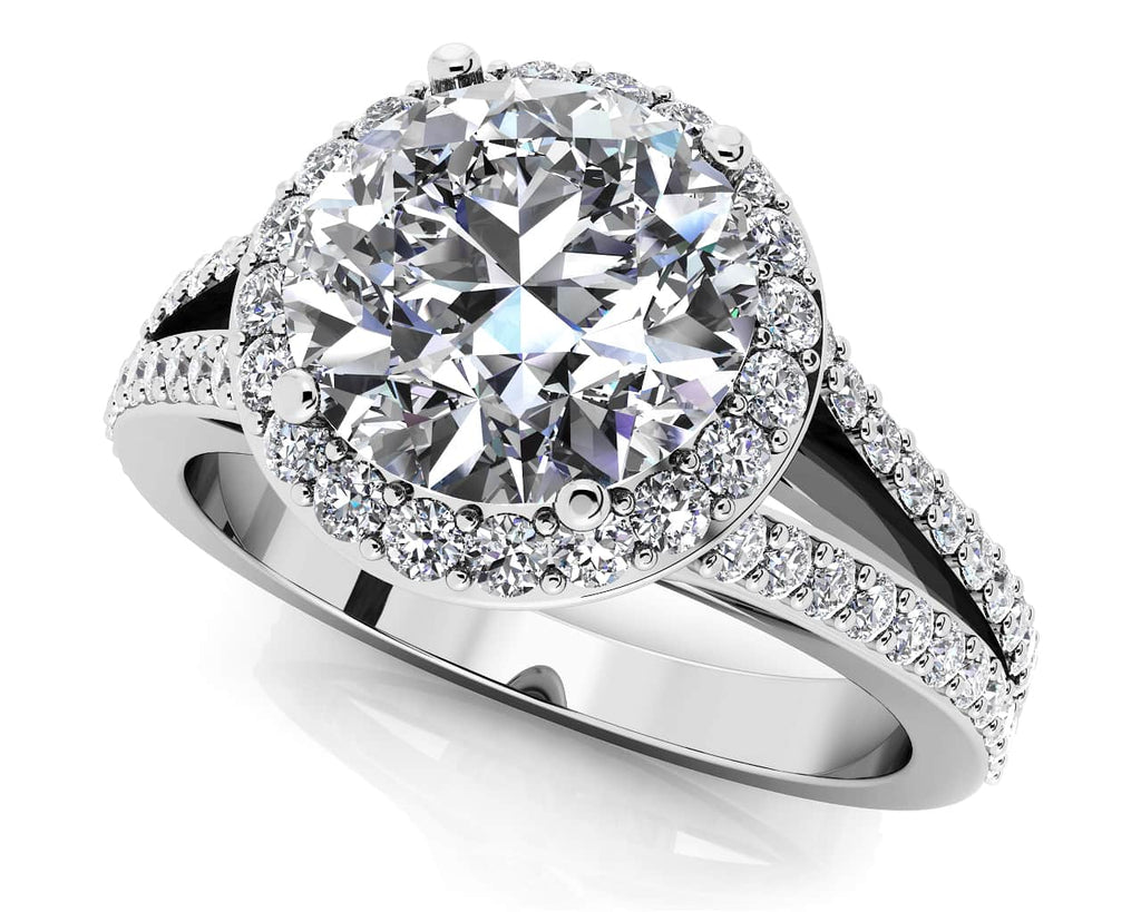 Elegant Split Shank Diamond Engagement Ring with 1.19 ct. (0.75 ct. center diamond) - Luxury Time NYC