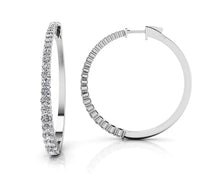 Load image into Gallery viewer, Elegant Tapered Lab - Grown Diamond Hoop Earrings with 2.54 ct.(finished) - Luxury Time NYC