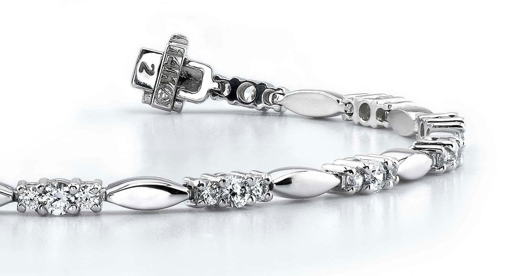 Elliptical Link Diamond Bracelet with 0.95 ct.(finished) 1.5mm, 2.1mm - Luxury Time NYC