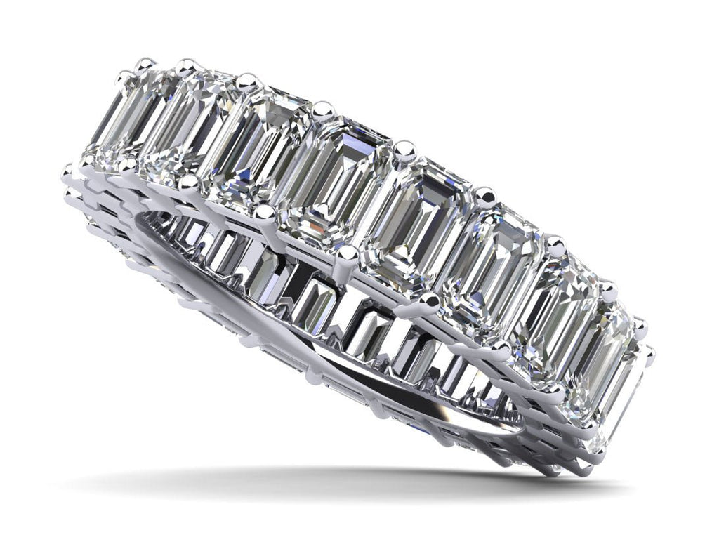 Emerald Cut Classic Diamond Eternity Diamond Ring with 4.40 ct.(finished) 4x3mm - Luxury Time NYC