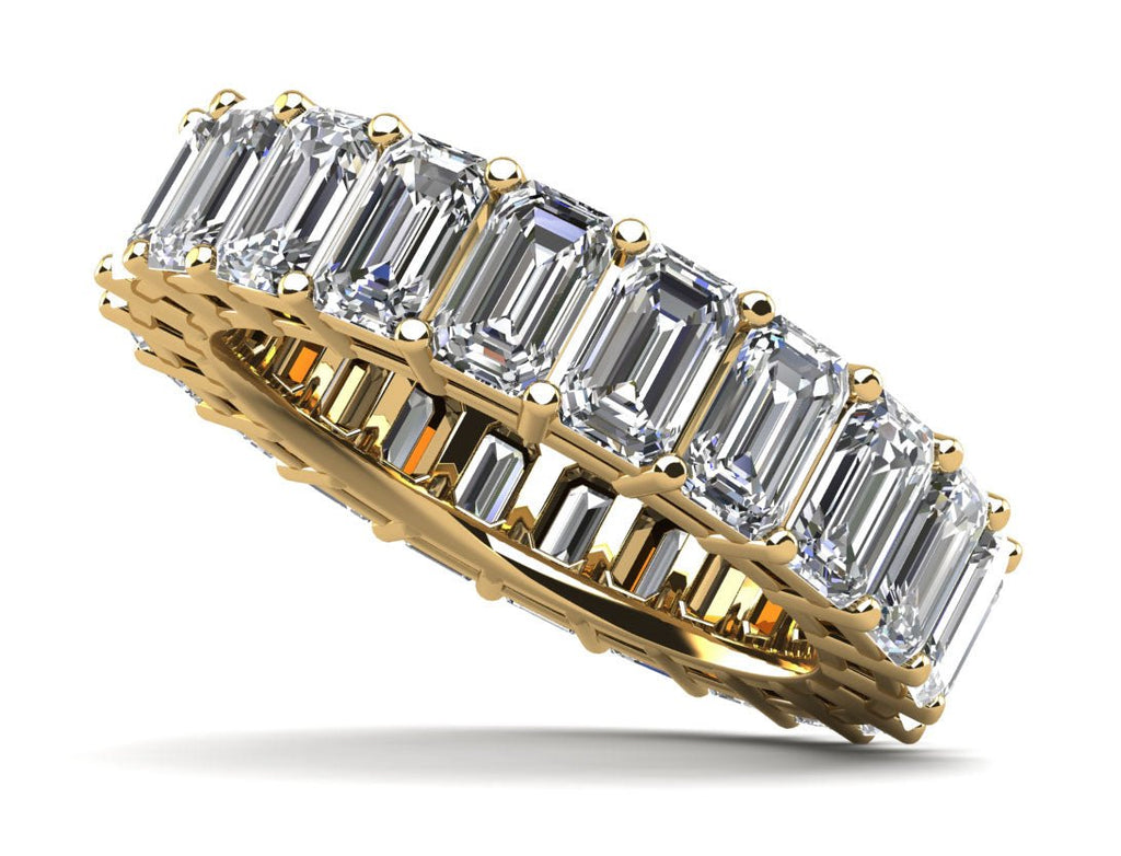 Emerald Cut Classic Diamond Eternity Diamond Ring with 4.40 ct.(finished) 4x3mm - Luxury Time NYC