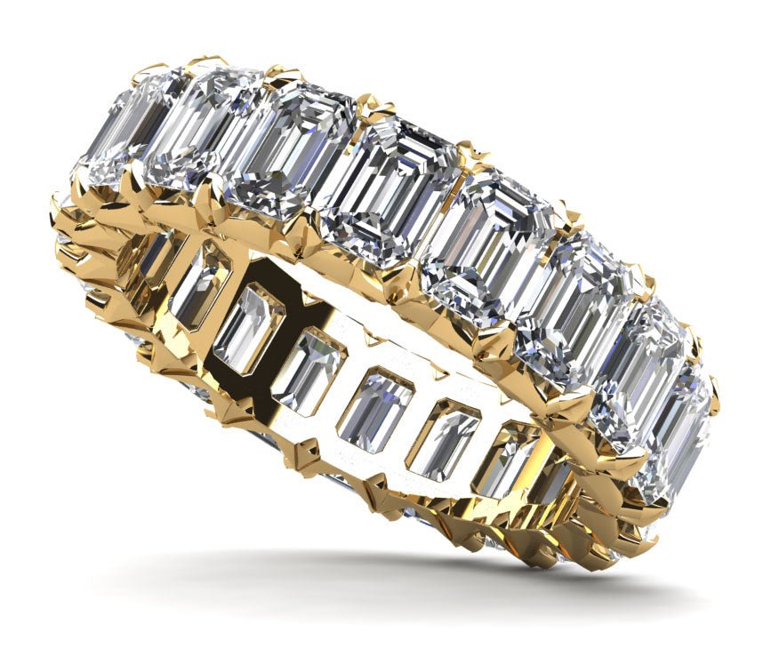 Emerald Cut Crown Diamond Eternity Diamond Ring with 3.60 ct.(finished) 3.5x2.5mm - Luxury Time NYC