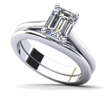 Load image into Gallery viewer, Emerald Cut Diamond Bridal Set Diamond with 0.75 ct.(finished) 6.5x4.5mm - Luxury Time NYC