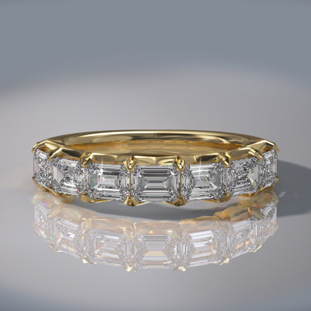 Emerald Cut Dreams Diamond Anniversary Diamond Ring with 1.35 ct.(finished) 3.5x2.5mm - Luxury Time NYC