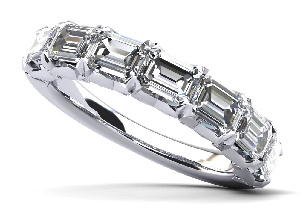 Emerald Cut Dreams Diamond Anniversary Diamond Ring with 2.80 ct.(finished) 4.9x3.6mm - Luxury Time NYC