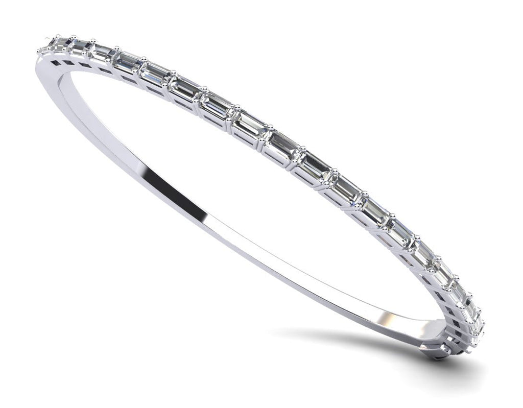 Emerald Cut Lab - Grown Diamond Bangle with 1.62 ct.(finished) 3x1.5mm - Luxury Time NYC